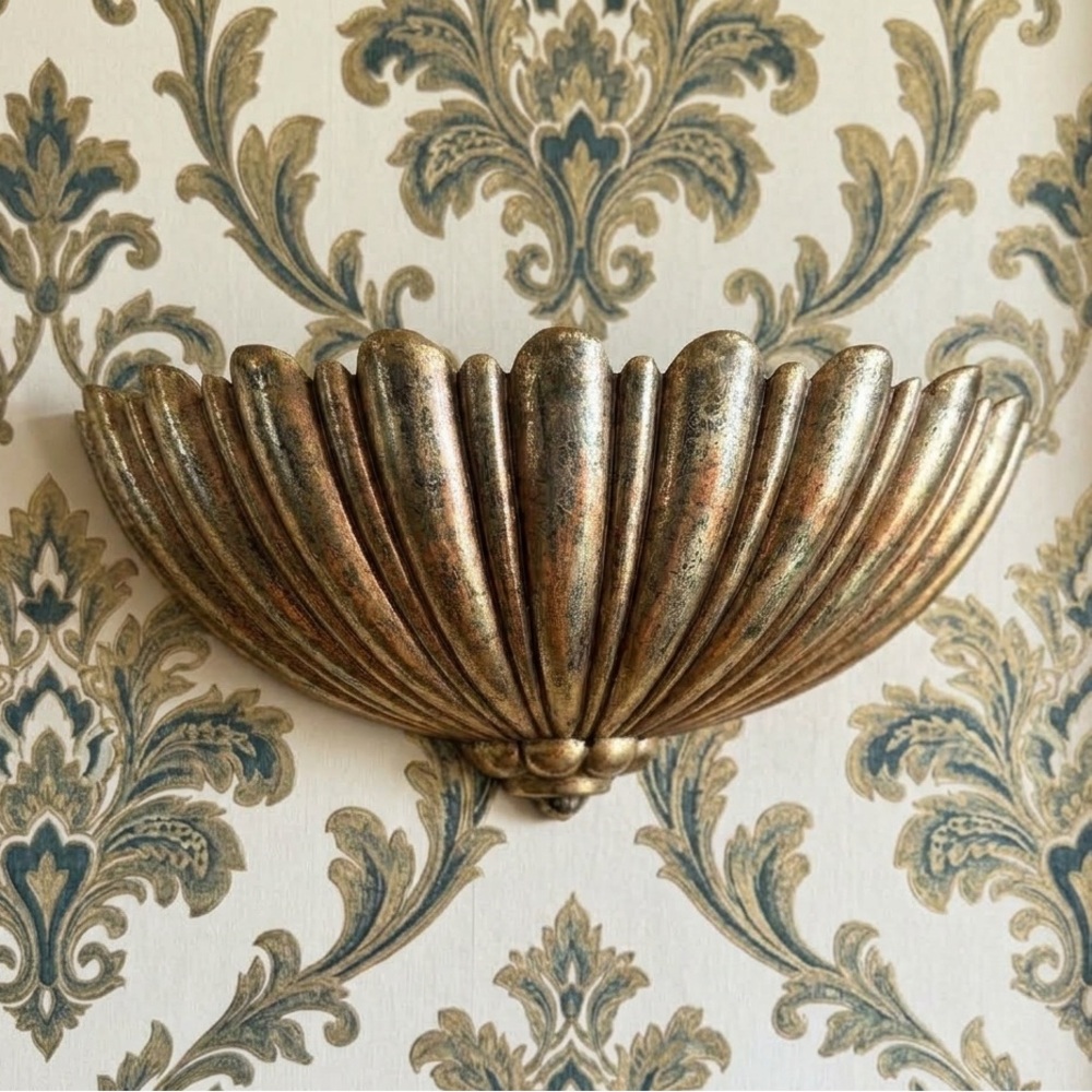 Vintage 1962 Syroco Fluted Gold Wall Pocket Planter – Mid-Century Charm